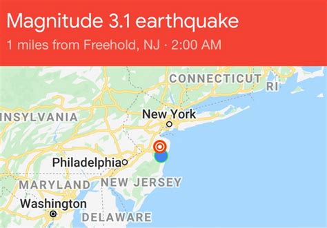 earthquake in brick nj today